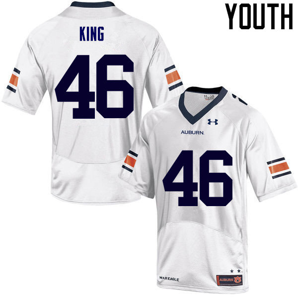 Auburn Tigers Youth Caleb King #46 White Under Armour Stitched College NCAA Authentic Football Jersey VBG0774SA